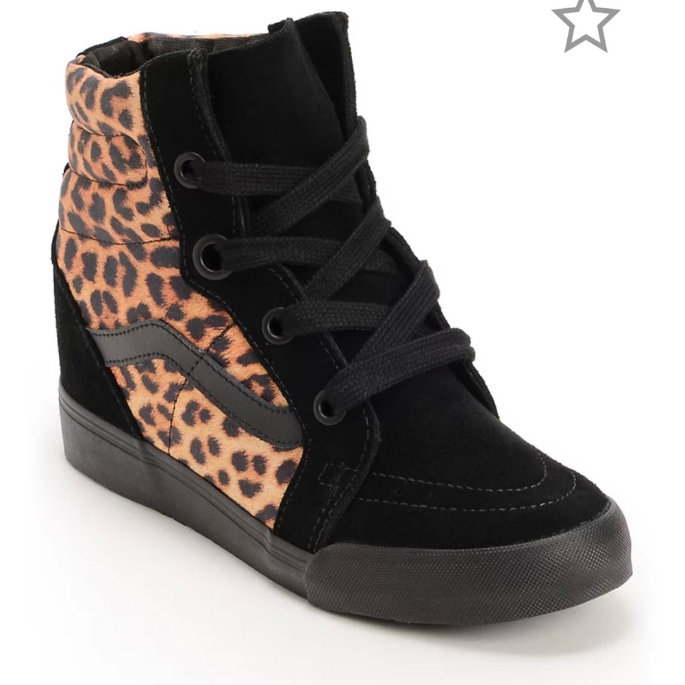 Vans Sk8-Hi Leopard Wedge Shoes